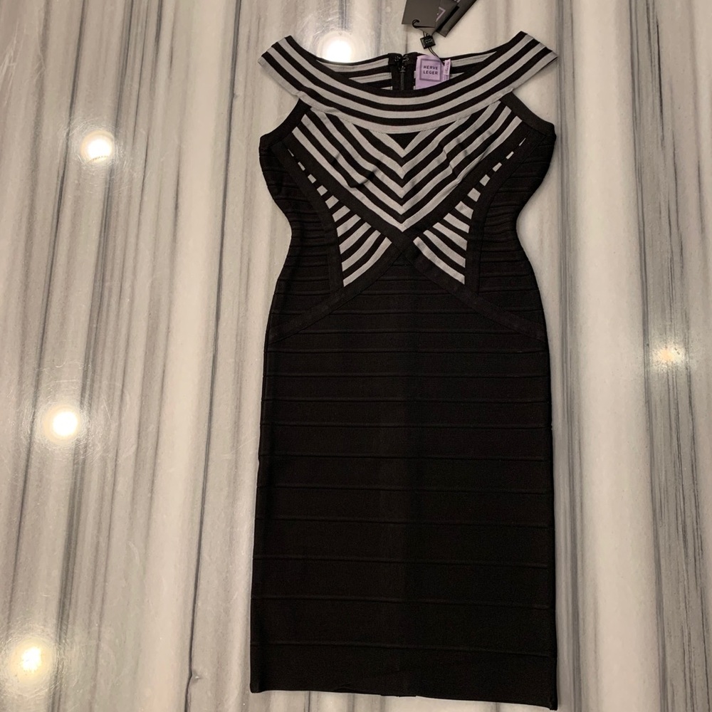 HERVE LEGER Bodycon Dress, S, NWT